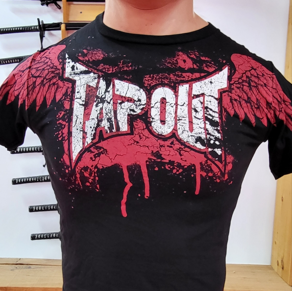 NWY TapOut Tee Winged Logo Black Size 3XL 100% Cotton
